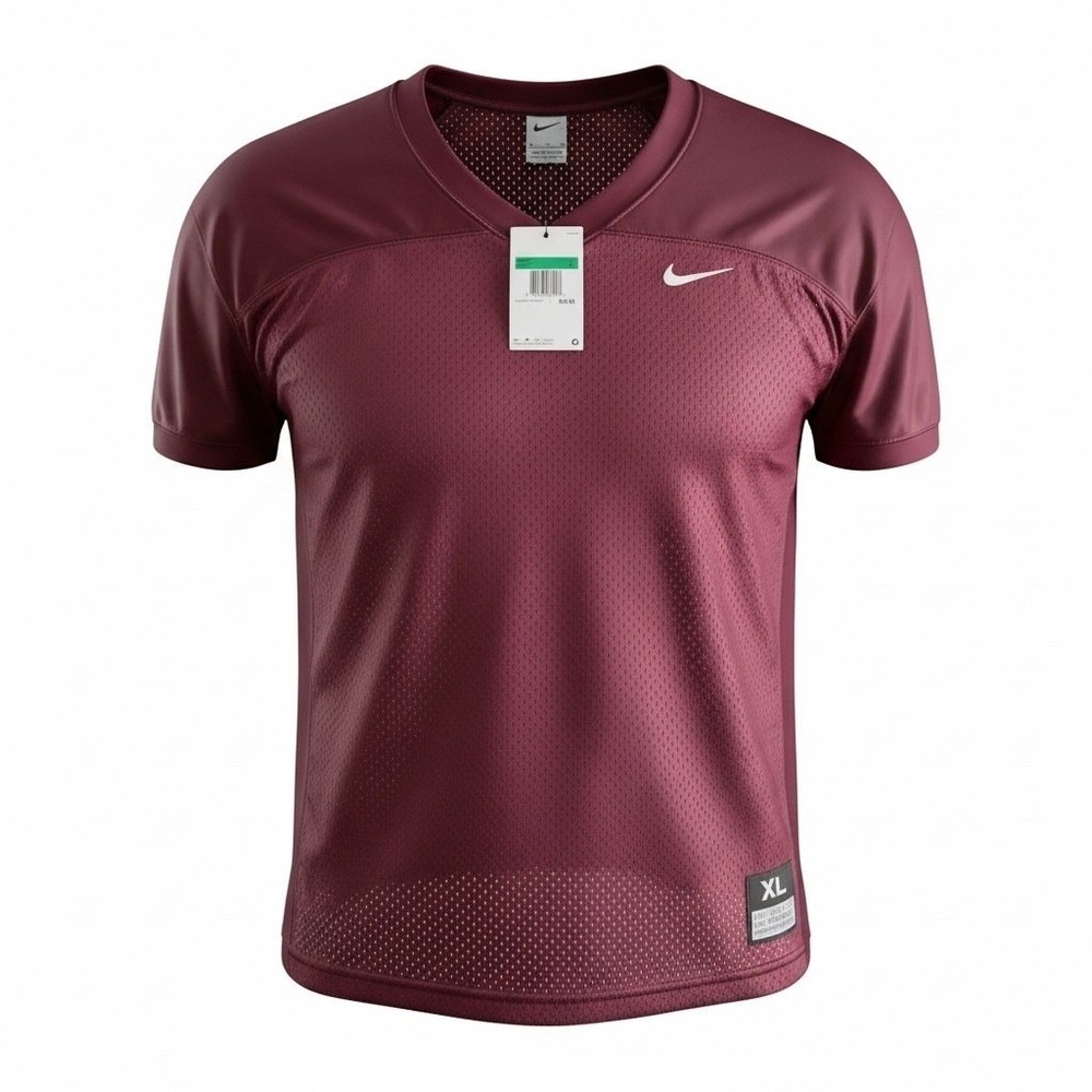 Nike Stock Recruit Football Jersey Maroon Burgundy Mesh Men XL 908729-669 NEW